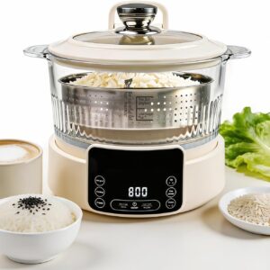Transparent 3L smart rice cooker with modern design for healthy cooking